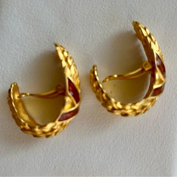 Vintage Karl Lagerfeld Clip on Earrings - Picture 7 of 16
